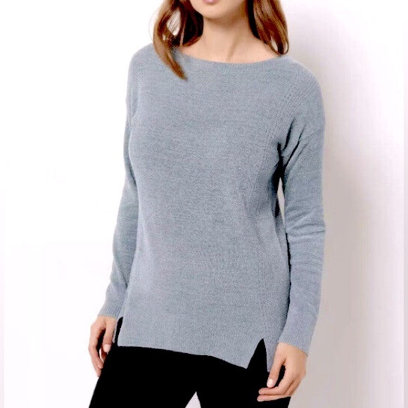 BAREFOOT DREAMS Cozy Chic Ultra Lite Dockside Cozy Fuzzy Pullover Sweater Size M - Picture 1 of 11